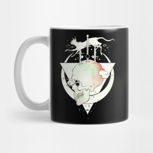 Skull And Cat With Moon Phases Mug
